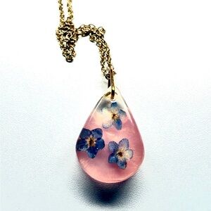 Handmade Forget Me Not Flower Necklace
